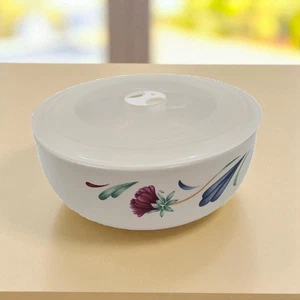 Lenox Poppies On Blue Food Container 6” Sealing Refrigerator Bowl Store & Serve - Picture 1 of 8