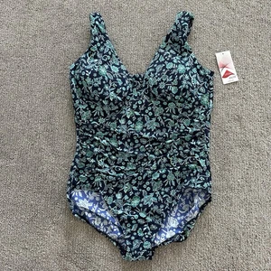 Lands' End SlenderSuit Grecian Low Leg One Piece Badeanzug Gr. 16 - Bild 1 von 5