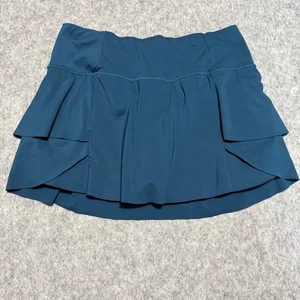 Athleta Skort Damen mittelblau Stufen Rüschen Rock gefüttert Gesäßtasche sportlich - Bild 1 von 11