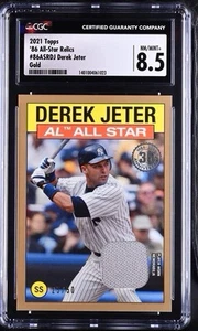 2021 Topps Derek Jeter 86 All-Star Relic Gold /50 #86ASRDJ CGC Graded 8.5 POP 1 - Picture 1 of 2