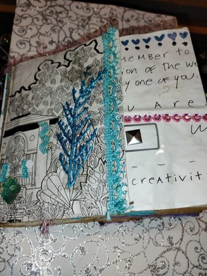 Junk Journal Handmade   With pockets, belly bands, tucks journal cards tags - Image 1 of 4