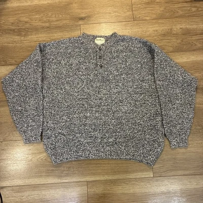 Suéter Para Hombre L Eddie Bauer Gris Pescador Grueso Tejido Henley Mezcla de Lana LEER Foto 1 de 4