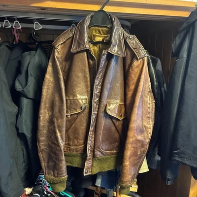 Leather flight jacket size 38 - Image 1 of 3