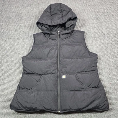 Chaleco Carhartt Mujer XL Negro Cremallera Completa Con Capucha Plumón Alpino Aislado 100059 Foto 1 de 4