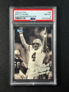 BRETT FAVRE PSA 8 1998 FLEER ULTRA FOOTBALL #2P PLATINUM MEDALLION 66/98 PACKERS - Picture 1 of 2