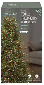 Raraion - 750 LED Lampu Pokok Krismas Pelbagai Warna dengan Timer, 18.7m - Picture 1 of 2