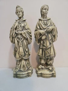 Statuine statuine statuti imperatore e imperatrice cinese stampo Olanda vintage circa 16" - Foto 1 di 12