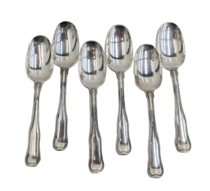 6 Georg Jensen Denmark Sterling Silber ovale Suppe Dessertlöffel in Old Danish - Bild 1 von 4
