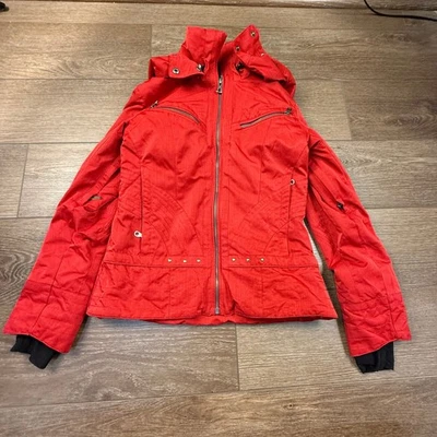 Obermeyer Women's Vintage Claire Ski Jacket Red Hooded Insulated Size 4 Snow - Image 1 of 4