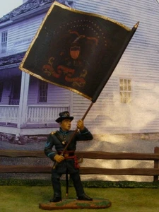 ACW Civil war Britains  Union Flagbearer in nice pose metal 54mm fits Britains - Bild 1 von 3