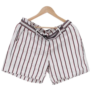 Tommy Hilfiger Womens Bermuda Shorts White Striped Size 44 Mid Rise Casual - Picture 1 of 11