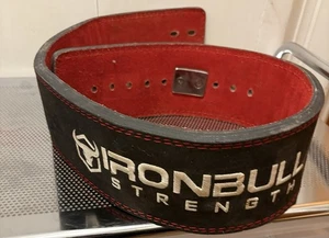 Cintura di forza Iron Bull sollevamento pesi allenamento PELLE NERA Medium - Foto 1 di 9