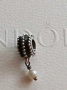 Original Pandora, Charm, Dangle Perle, weiß, retired - Bild 1 von 4