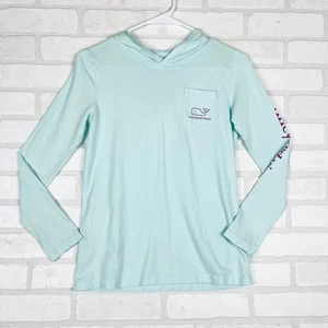 Vineyard Vines Edgartown Long Sleeve Hoodie Tee in Aqua Haze Lids Large (14) - Picture 1 of 15