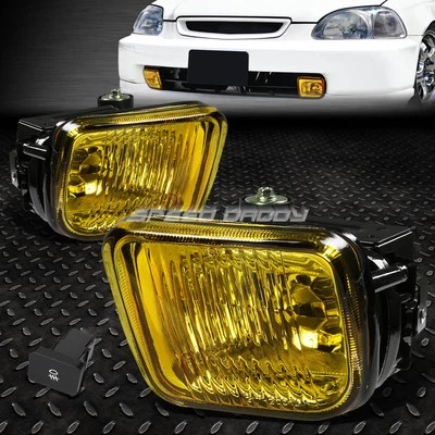 PARA 96-98 HONDA CIVIC EJ6 EJ7 EJ8 EK EM1 LENTE ÁMBAR FAROS ANTINIEBLA CON INTERRUPTOR Foto 1 de 4