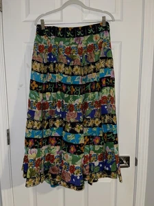 Bila Maxirock Vintage Blumen Patchwork Hippie Festival Boho Artsy Large Y2K - Bild 1 von 9