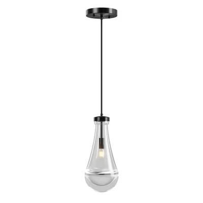 Luxury Chandelier Black Pendant Light Clear Solid Raindrop Hanging Lamp Fixture - Image 1 of 4