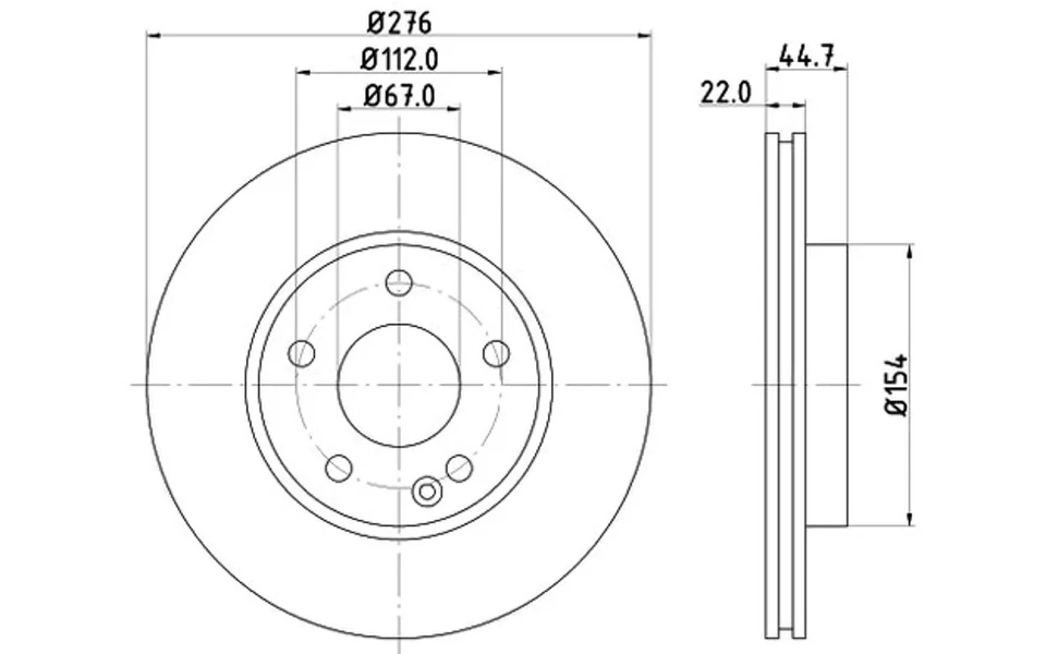Set freni a disco HELLA PAGID 8DD 355 111-061 - Immagine 1 di 1