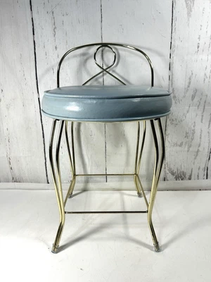 VINTAGE CUSHION VANITY MAKE UP STOOL BY GEORGE KOCH SONS MCM HOLLYWOOD REGENCY - Image 1 of 4