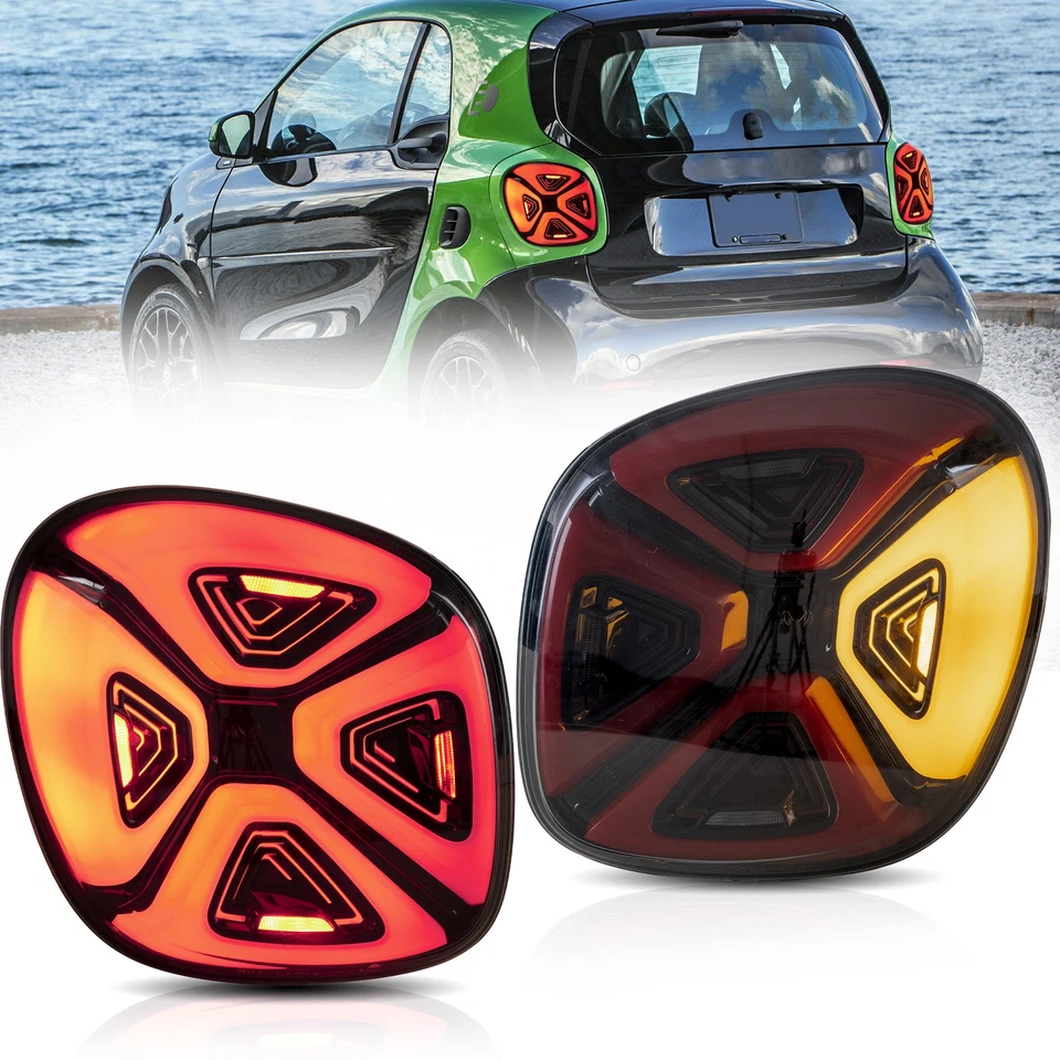 2*VLAND Full LED Tail Lights For 2015-19 Mercedez Benz Smart 453 Fortwo Forfour - Image 1 of 4