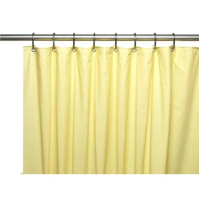 Carnation 4 Gauge Vinyl Shower Curtain Liner Weighted Metal Grommet Yellow 72x72 - Image 1 of 4
