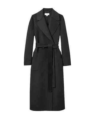 NWT Reiss Lucia Belted Wool Blend Double Breasted Coat In Black. US 10/ UK 14 - Image 1 of 4