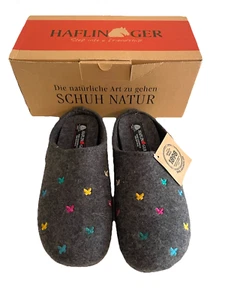 Haflinger Everest Farfalline Wool Slippers Sz 40 US 9 Womens Butterfly Slip On - Picture 1 of 6