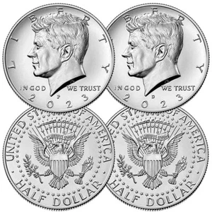 2023 P&D KENNEDY HALF DOLLAR SET CLAD TWO COINS SET | UNCIRCULATED - Picture 1 of 1