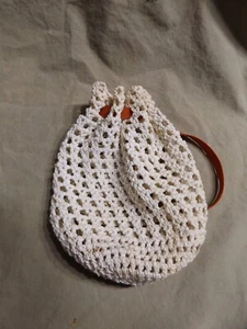 Vintage 1960s? Hand Crocheted Girl's purse Pattern Piece 5x6" - Picture 1 of 3