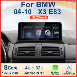 10.25" Android 13 Car Radio GPS Stereo WiFi Apple Carplay For BMW X3 E83 2004-10 - Foto 1 di 16