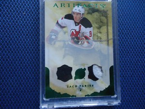 2010-11 ARTIFACTS ZACH PARISE EMERALD DUAL PATCH NEW JERSY DEVILS RARE 11/50