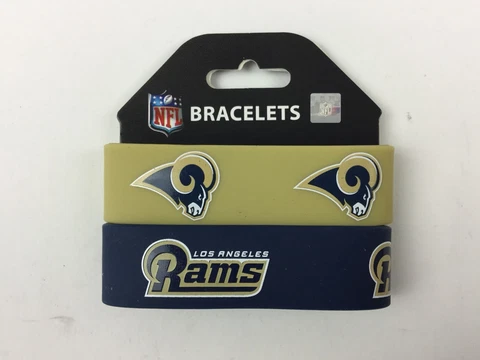 Los Angeles Rams Blue & Gold Silicon Rubber Bracelets - NFL Official - Pack Of 2 Cover