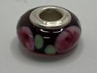 Fenton 925 USA Sterling Silver Hand Painted Glass Bead Charm- Cranbe (TDW033224)