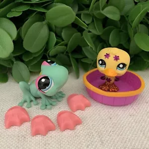 🐾 Littlest Pet Shop LPS #2356 Frog & #2357 Duck ‘Pretty Pairs’ - Picture 1 of 4