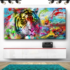 XXL Tiger Tiere Raubkatzen Abstrakt Deko Bilder Abstrakt Leinwand Wandbild 2687A - Bild 1 von 7