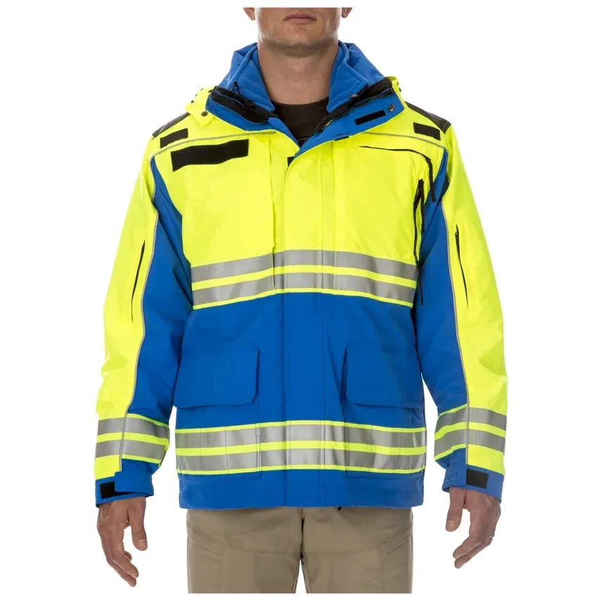 Parka impermeable transpirable azul amarillo 5.11 Tactical Responder Hi-Vis para hombre Foto 1 de 4