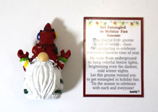 DD4 1 red Get entangled in holiday fun gnome Christmas figurine miniature Ganz  