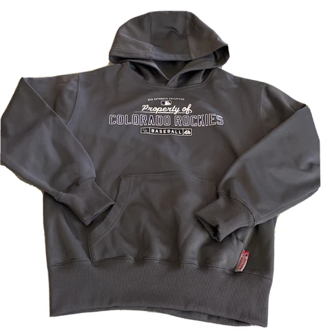 Majestic Colorado Rockies Baseball Boys Therma Base Gray Hoodie Sweatshirt 8 Cover