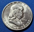1951 S Franklin Silver Half Dollar Choice Bu Nice Coin