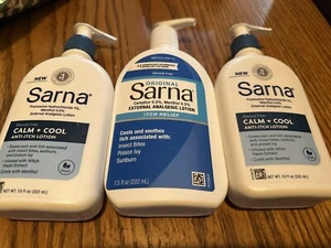 2-Sarna CALM & COOL Anti-Itch Lotion 7.5oz And 1 Sarna Original Exp 2/26 & 7/25 - Picture 1 of 1