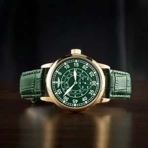 Military Green Pobeda Aviation 90er Jahre, Mechanische Vintage Herrenuhr, Fliegeruhr - Bild 1 von 4