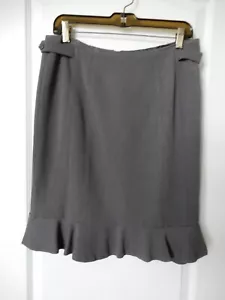 Worthington Women's Skirt Petite Size 8P Gray Ruffle Hem Lined - Picture 1 of 5