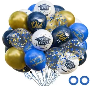 74 Pack Graduation Party Decorations Balloons Set - 12 Inch Navy Blue Metallic G - Picture 1 of 18