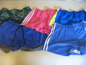 Women's Athletic Exercise Running Shorts Medium Lot (5) Drawstring Lined - Picture 1 of 6