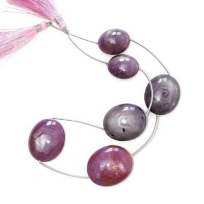 360.00cts Natural Red Star Ruby Plain Oval Round Loose Beads 20*17mm - 28*24mm - Image 1 of 4