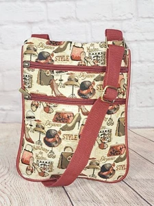 Signare Fashion Pattern Multi Red Tapestry Crossbody Purse Bag - Picture 1 of 11