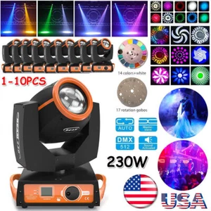 230W 7R Moving Head Zoom Beam Sharpy 8+16 Prism 17Gobo Strobe Stage Lighting - Picture 1 of 19