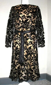 Christian Ruperto Alta Moda Formal Dress Size 14 Layers Black Sequin Tulle Taupe - Picture 1 of 12