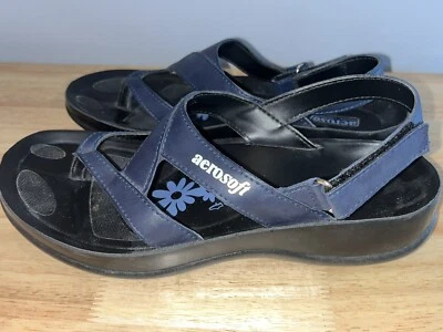 Aerosoft SandalsWomen Blue Hook&Loop Strap Original Comfort FlipFlop T-Strap~7.5 - Image 1 of 4