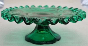 Fenton candle plate green 6.5" - Picture 1 of 4